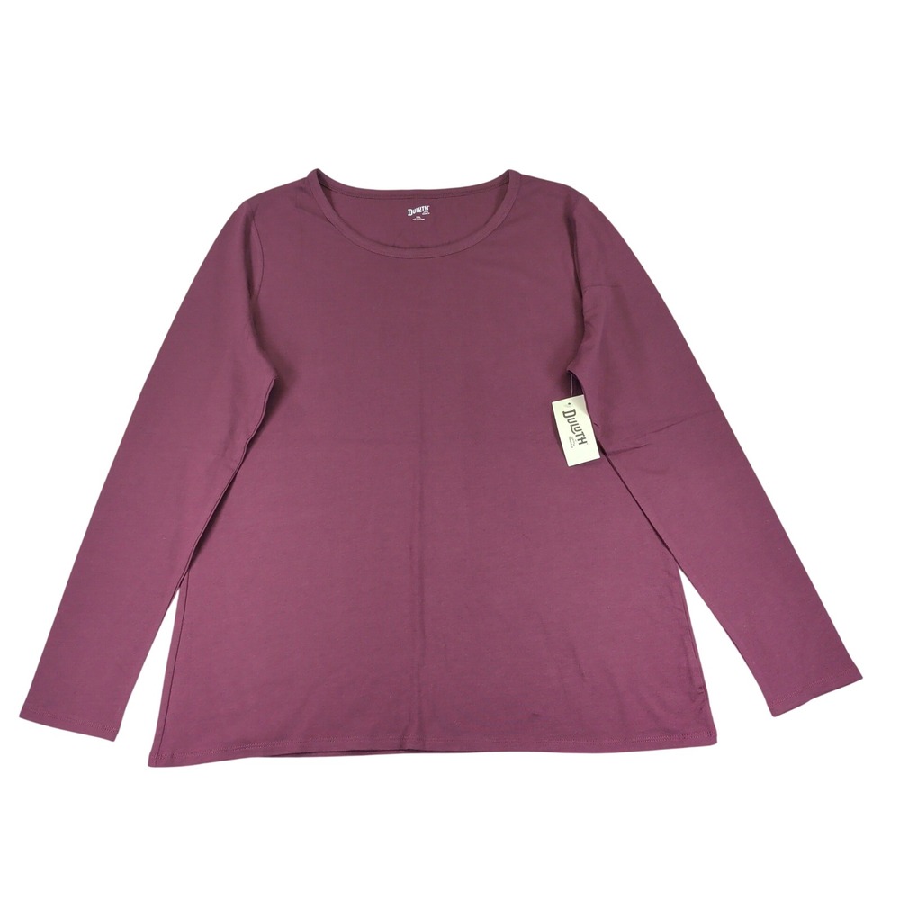 Duluth Trading Co No-Yank Long Sleeve Scoopneck T-Shirt 94707 XXL Burgundy